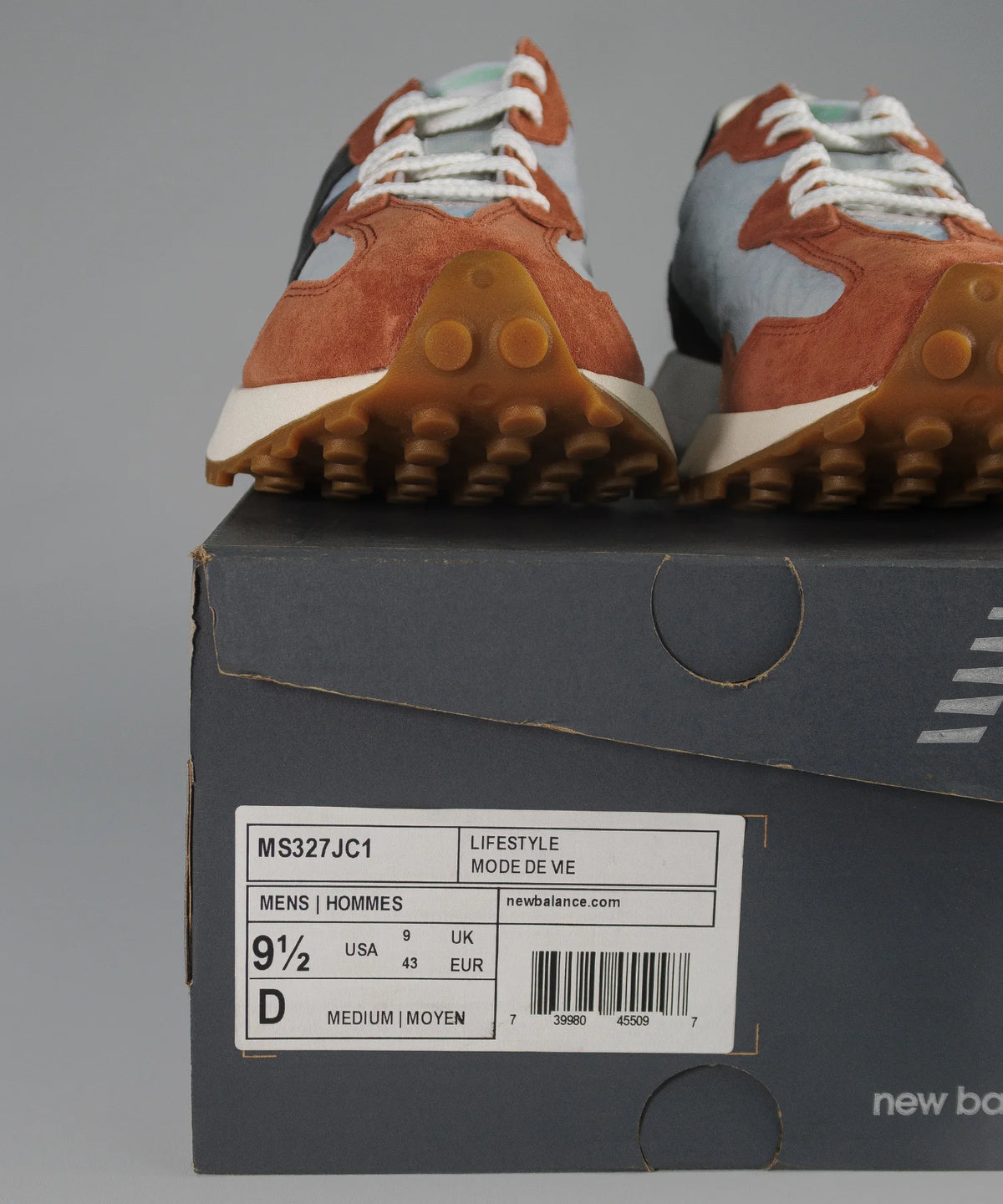 New Balance 327 оранжево-сірий