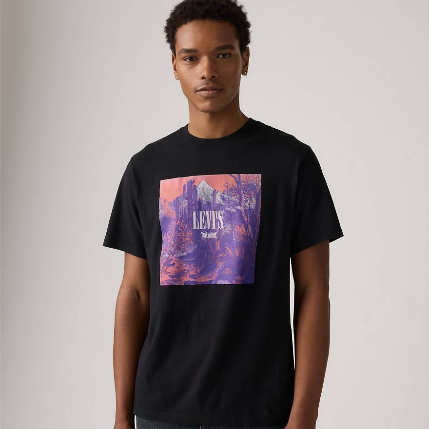 Футболка Levis Relaxed Fit Short Graphic Black Fiolet T-shirt