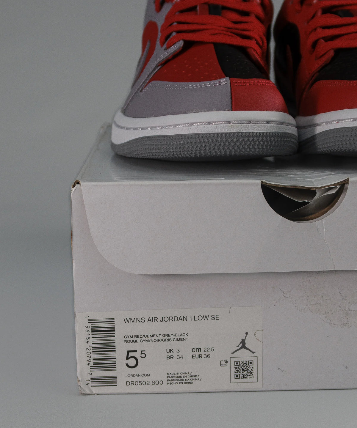 Nike Air Jordan 1 Low SE Split Alternates Grey & Red Wms