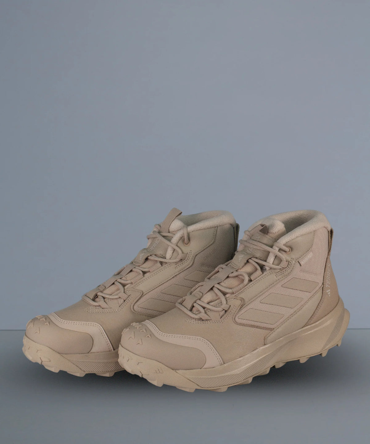Adidas Terrex Leather Mid Cut Cold.Rdy Boots Beige Wnt