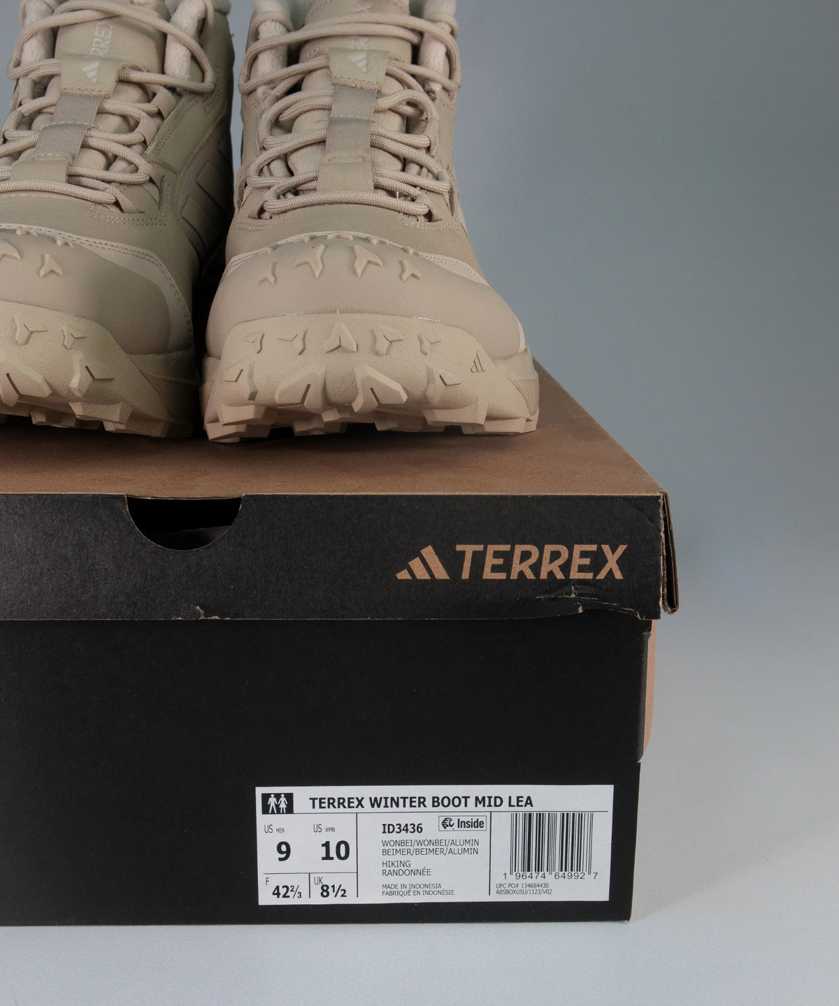 Adidas Terrex Leather Mid Cut Cold.Rdy Boots Beige Wnt