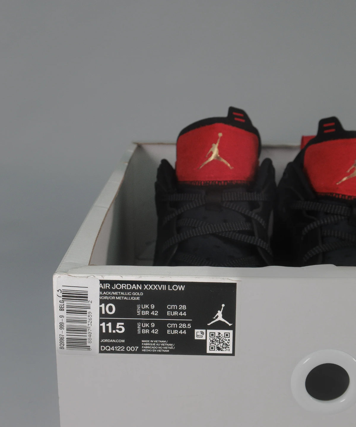 Nike Air Jordan 37 Low Black & Red Bred