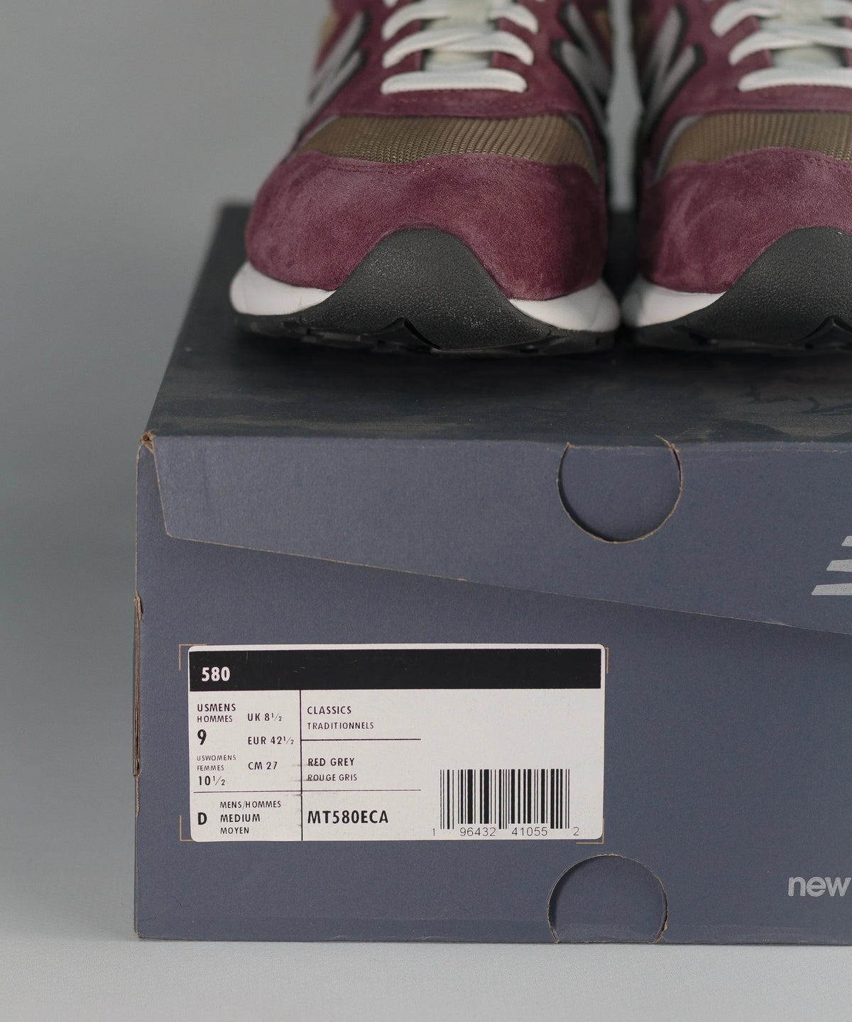 New Balance 580 Burgundy Reflective