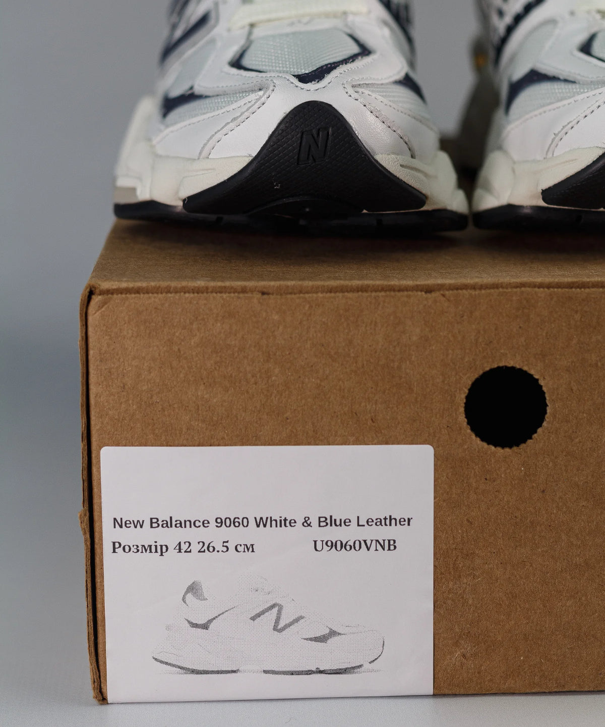 New Balance 9060 White & Blue Leather