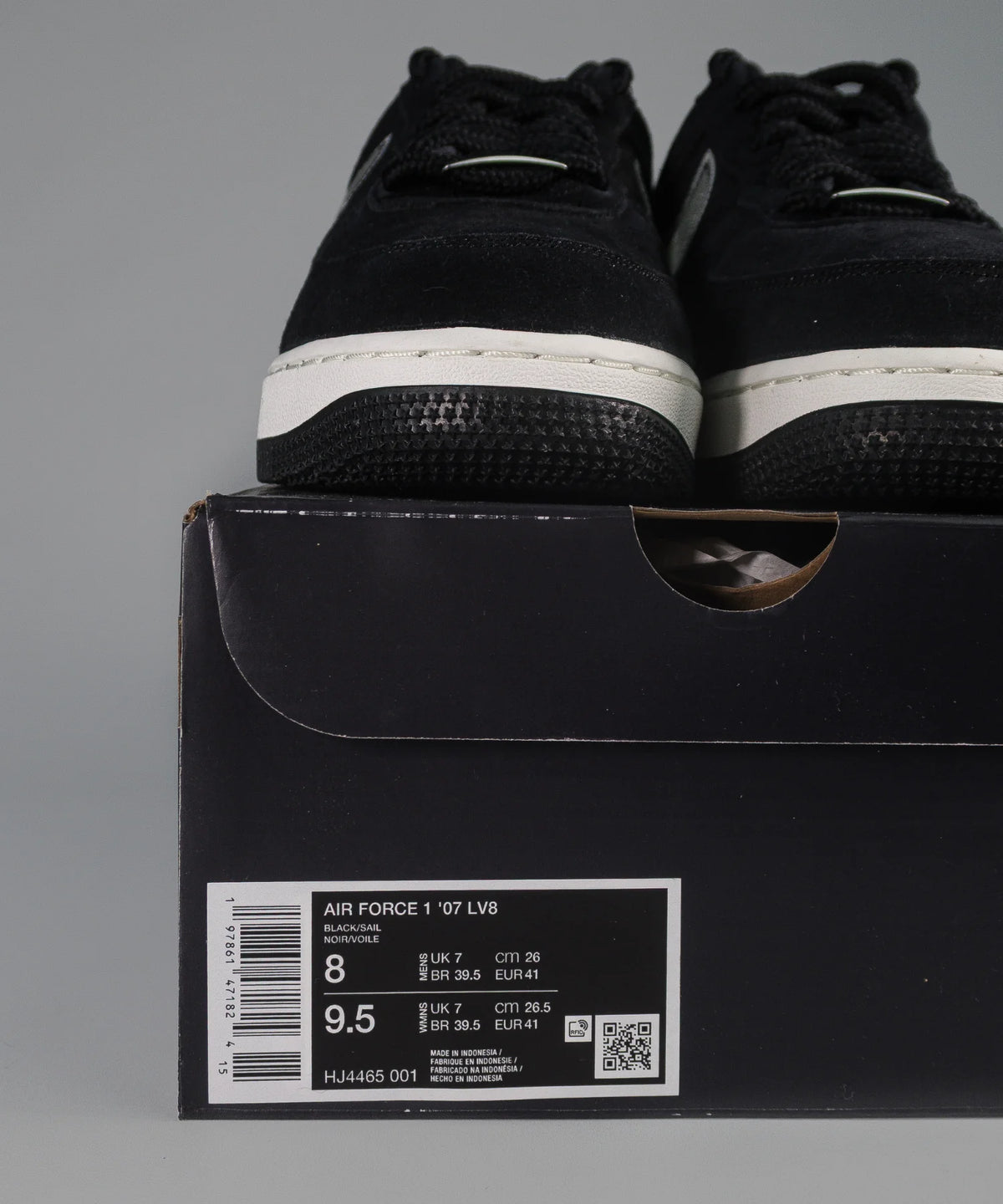 Nike Air Force 1 Low LV8 Black Sail Embroidered