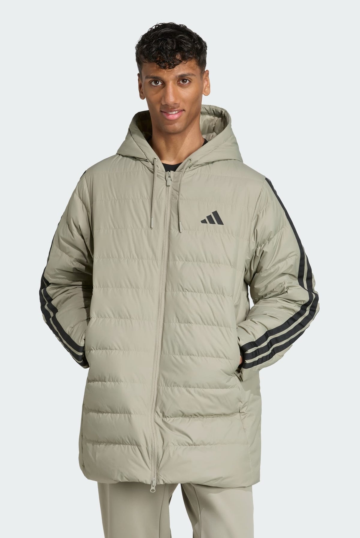 Пуховик Adidas Essentials Climawarm 3-Stripes Light Down Hooded Parka